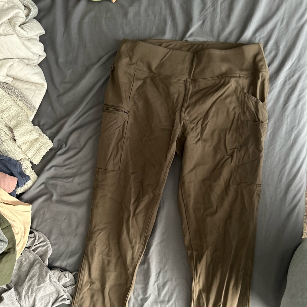 Olive Green Cargo Leggings